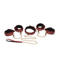 6 Pc PU Leather Bondage Set Burgundy - Hush Store Sydney 