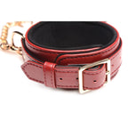 6 Pc PU Leather Bondage Set Burgundy