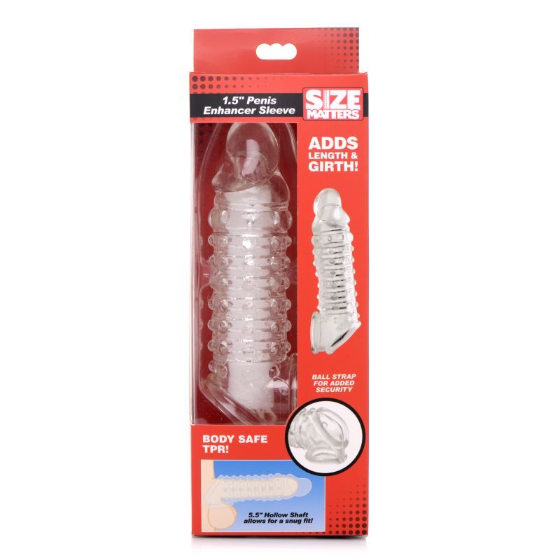 Penis Enhancer Sleeve 1.5in Clear - Hush Store Sydney 
