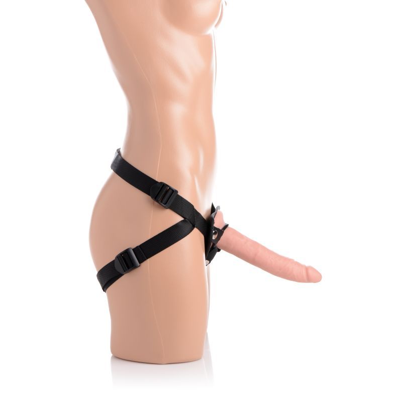 Charmed 7.5in Silicone Dildo w Harness Flesh - Hush Store Sydney 