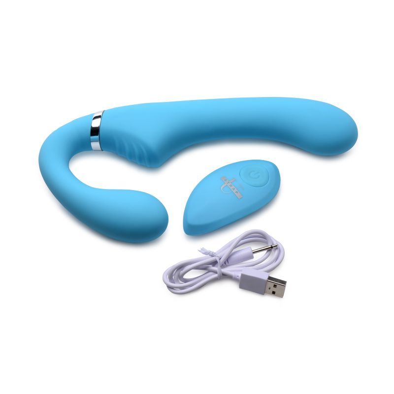 Mighty Rider 10X Strapless Strap-On Blue w Remote
