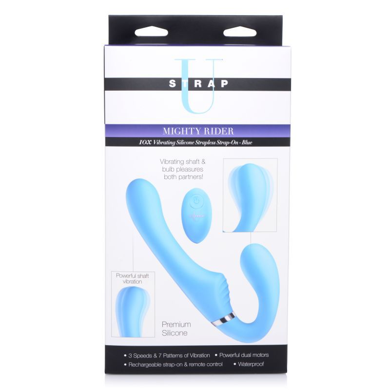 Mighty Rider 10X Strapless Strap-On Blue w Remote