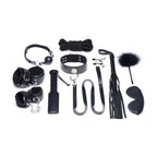 Deluxe 10 Pc Bondage Set Black