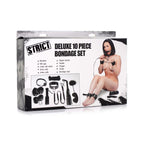 Deluxe 10 Pc Bondage Set Black