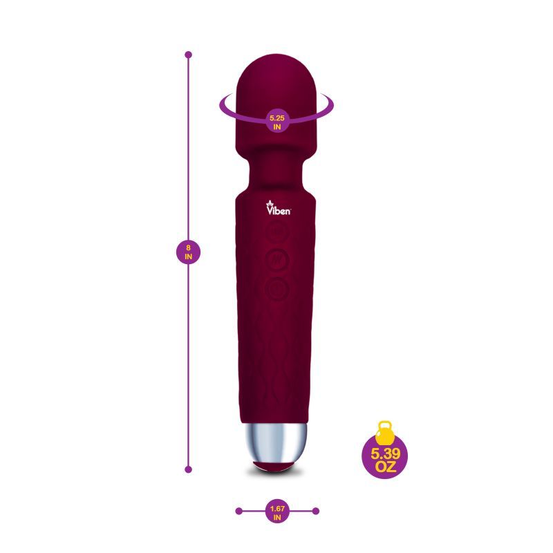 Viben Tempest Rechargeable Wand Massager Ruby - Hush Store Sydney 