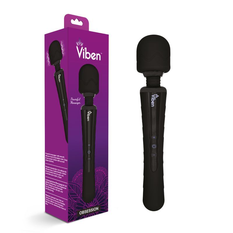 Viben Obsession Rechargeable Wand Massager Black - Hush Store Sydney 