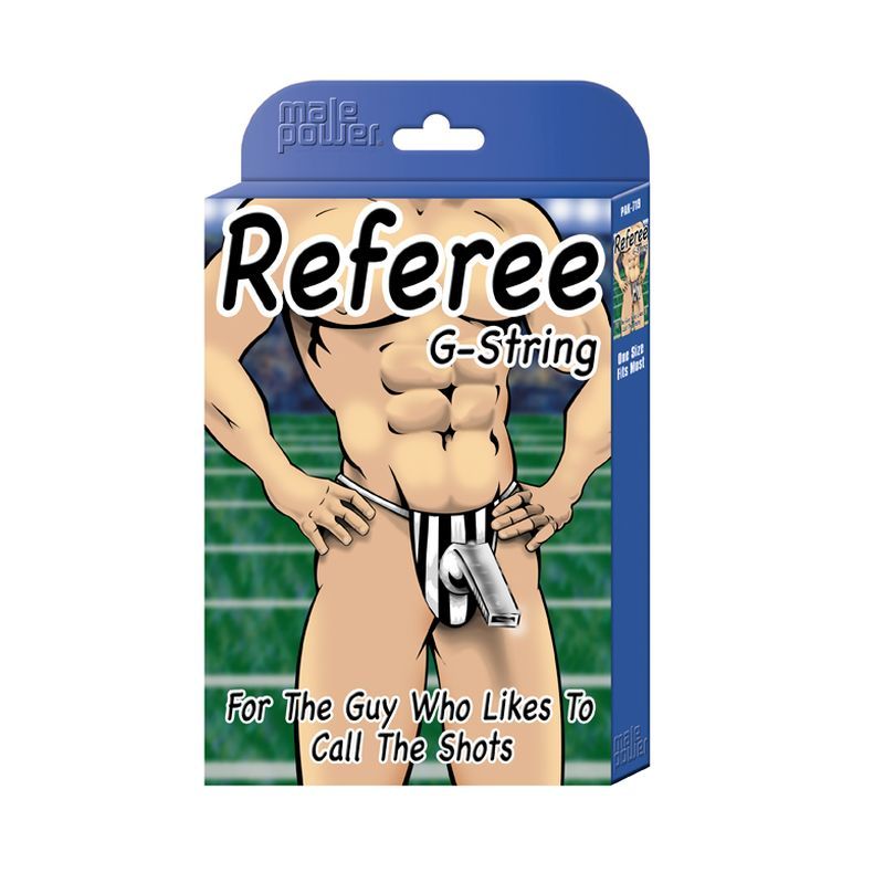 Referee Novelty G-String Black - Hush Store Sydney 
