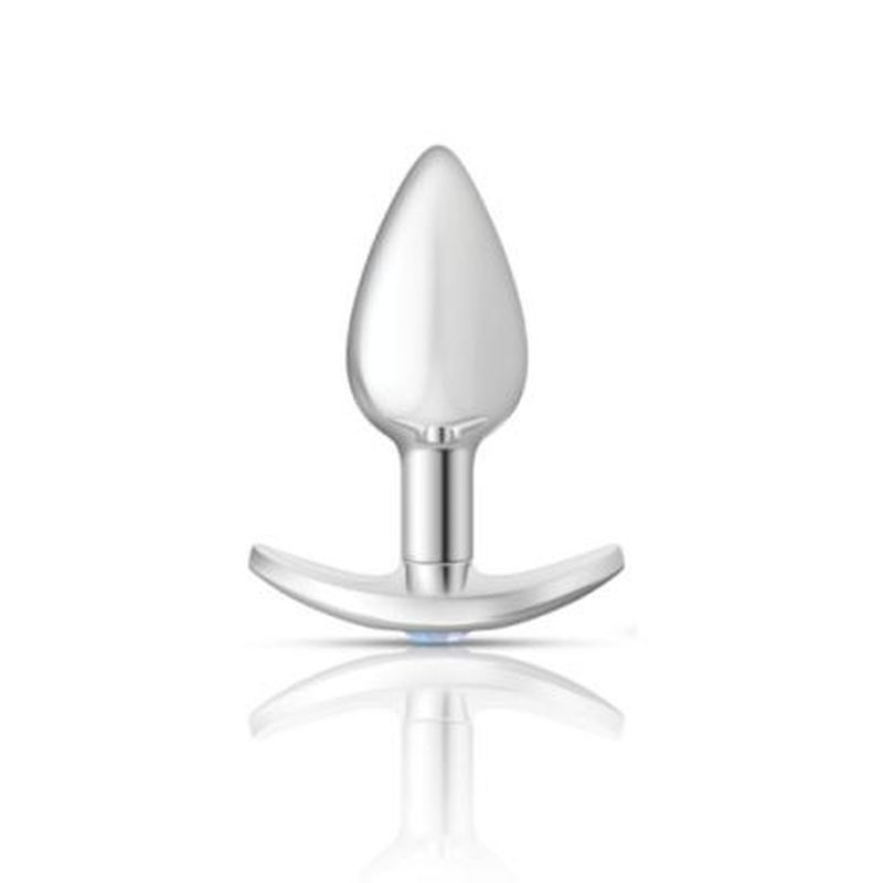 Cheeky Charms Silver Anchor Butt Plug w Clear and Pink Jewel Kit