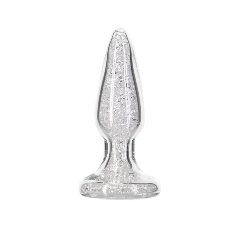Pillow Talk Fancy Luxurious Glass Anal Plug w Clear Gem - Hush Store Sydney 