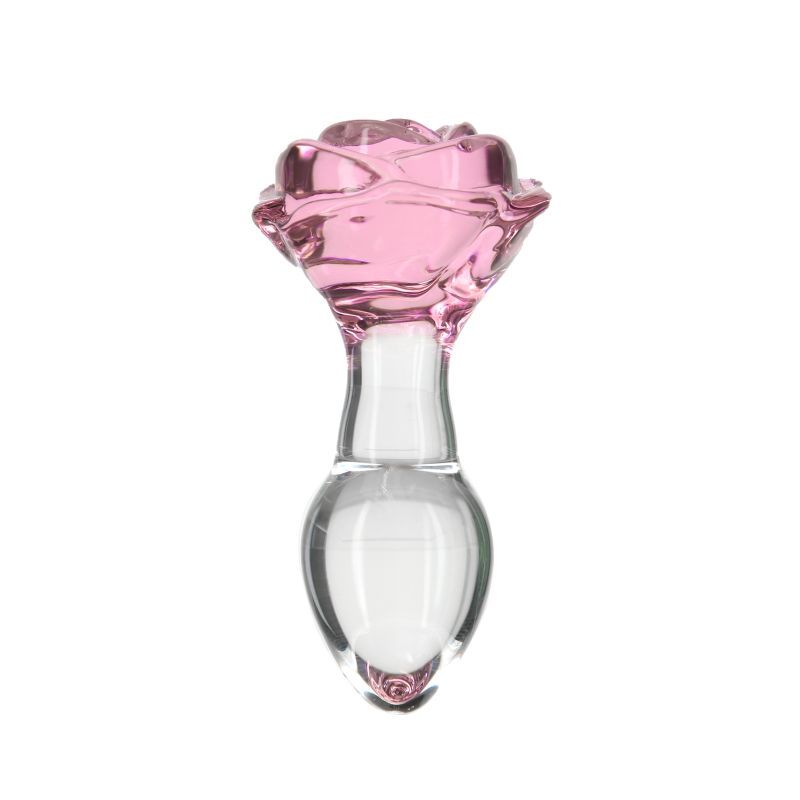 Pillow Talk Rosy Luxurious Glass Anal Plug w Clear Gem - Hush Store Sydney 