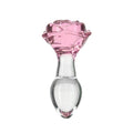 Pillow Talk Rosy Luxurious Glass Anal Plug w Clear Gem - Hush Store Sydney 