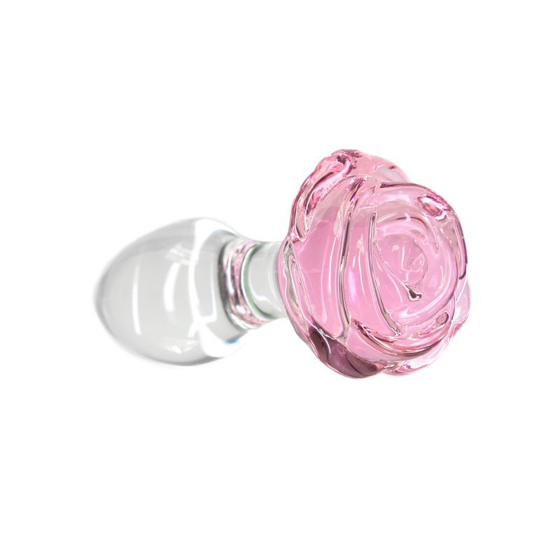 Pillow Talk Rosy Luxurious Glass Anal Plug w Clear Gem - Hush Store Sydney 