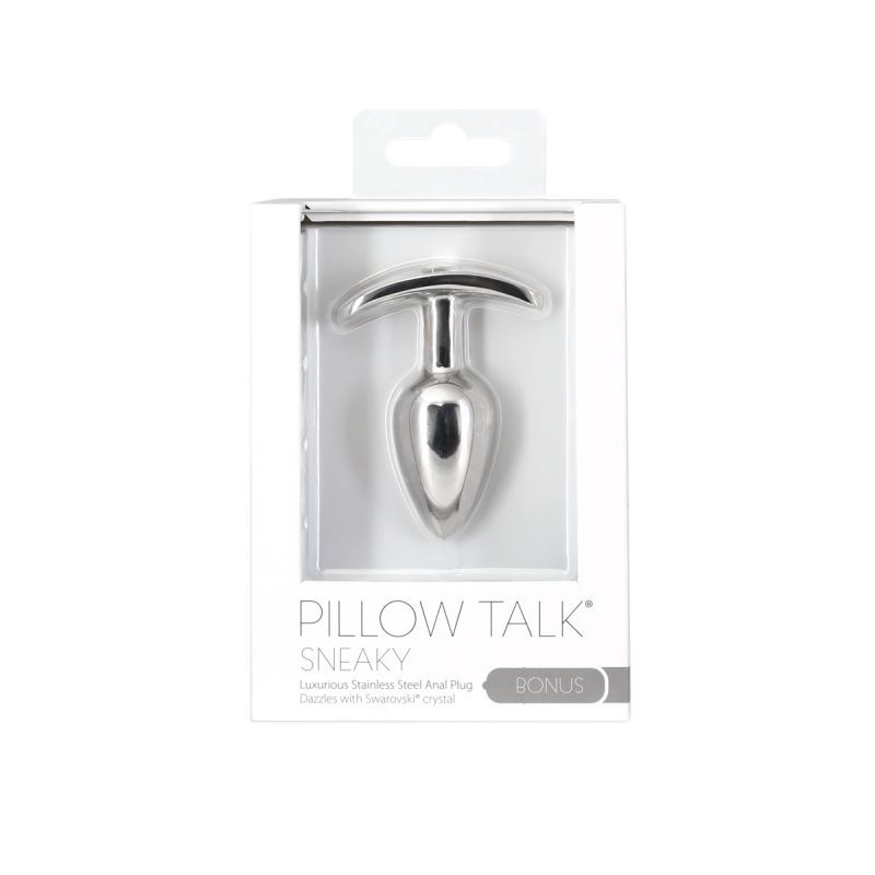 Pillow Talk Sneaky Luxurious Stainless Steel Anal Plug w Swarovski Crystal - Hush Store Sydney 