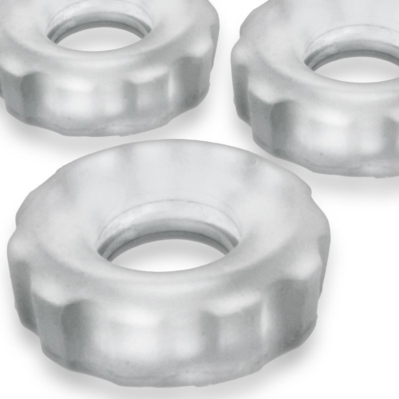 Super Hunkyjunk 3 Pc Cockrings Clear Ice - Hush Store Sydney 