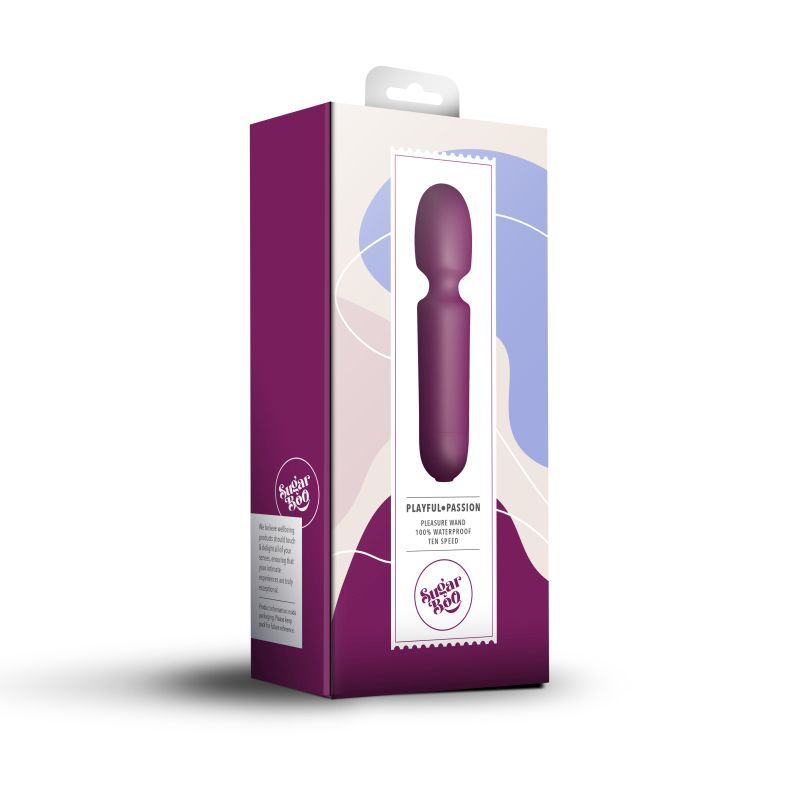 SugarBoo Playful Passion Wand Vibe Burgundy - Hush Store Sydney 