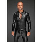 Power Wetlook Mens Jacket w Pleated PVC Epaulets - Hush Store Sydney 