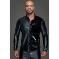 Powerwetlook PVC Long Sleeved Shirt w Button Placket - Hush Store Sydney 