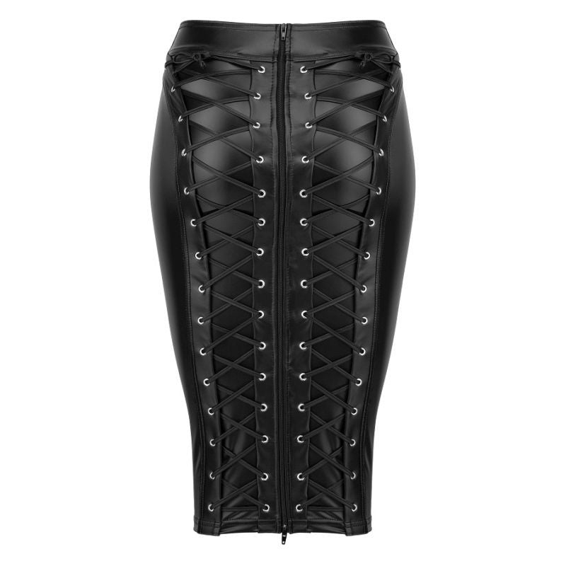 Power Wetlook Pencil Skirt w Long Zipper - Hush Store Sydney 