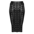 Power Wetlook Pencil Skirt w Long Zipper - Hush Store Sydney 