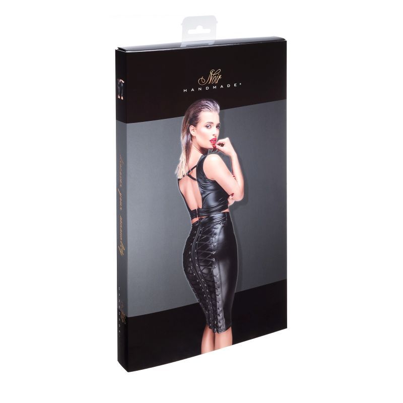 Power Wetlook Pencil Skirt w Long Zipper - Hush Store Sydney 