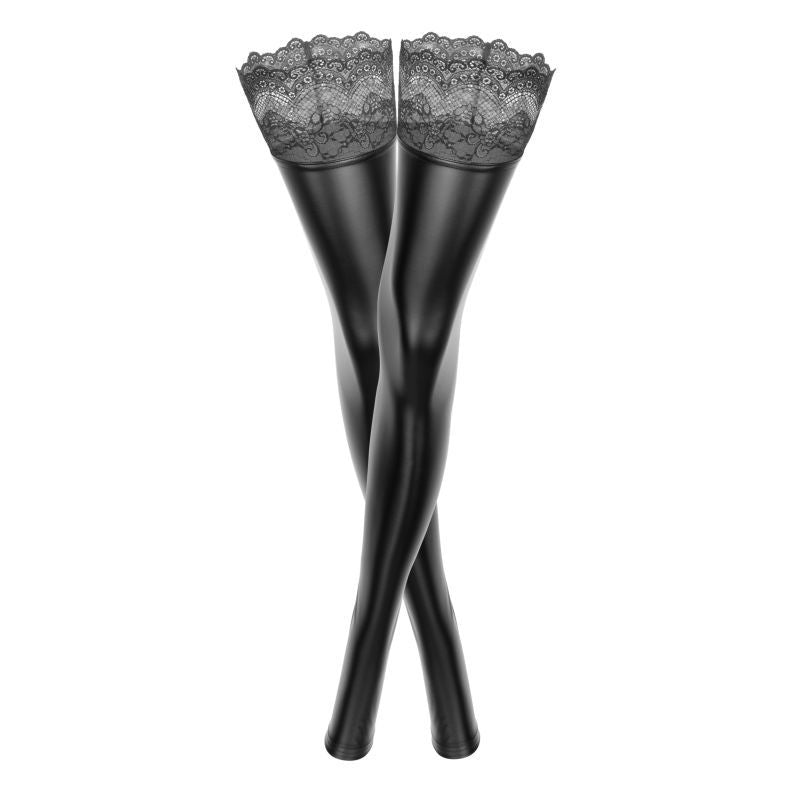 Power Wetlook Stockings w Siliconed Lace - Hush Store Sydney 