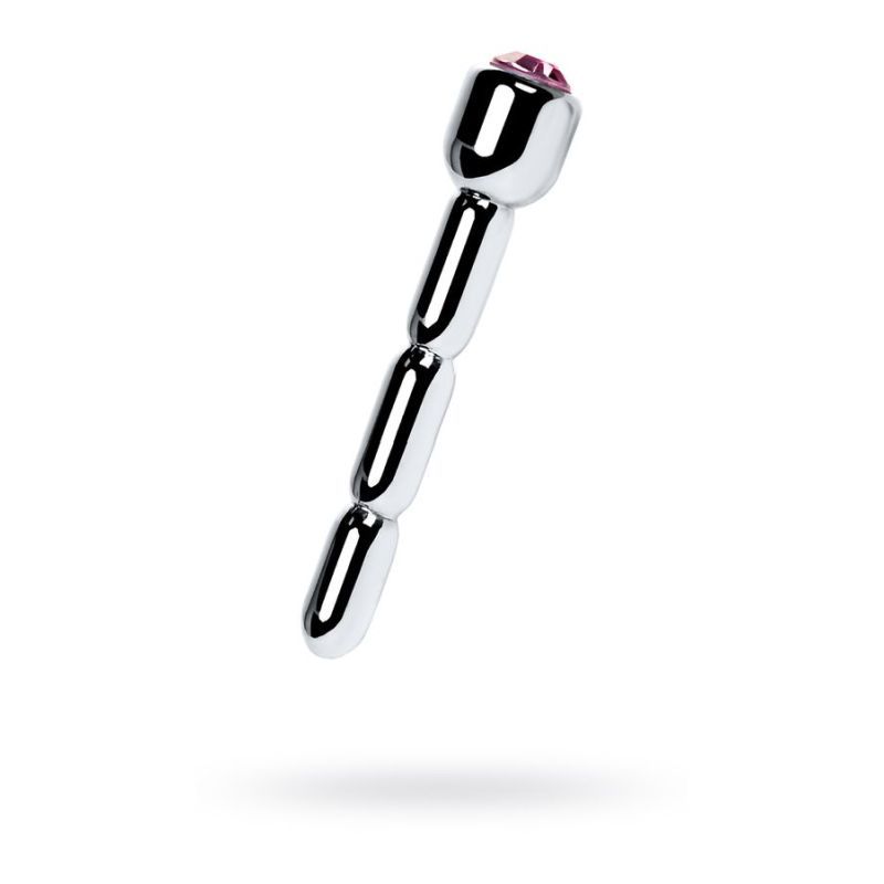 Silver Metal Urethral Plug w Ruby Rhinestone - Hush Store Sydney 