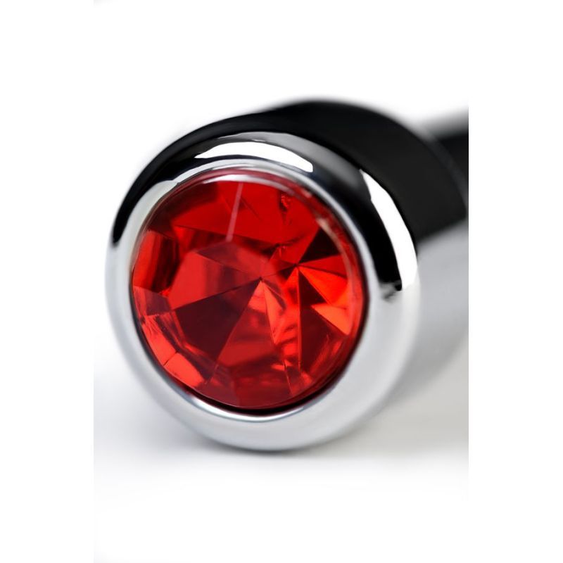 Silver Metal Urethral Plug w Ruby Rhinestone - Hush Store Sydney 