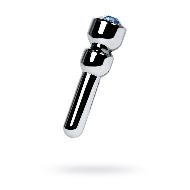 Silver Metal Urethral Plug w Sapphire Rhinestone Small - Hush Store Sydney 