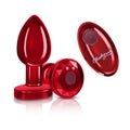 Cheeky Charms Red Rechargeable Vibrating Metal Butt Plug w Remote Medium - Hush Store Sydney 