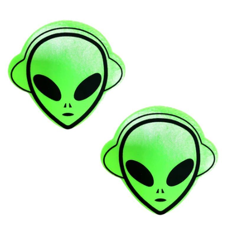 Neon Green Blacklight Alien Pasties - Hush Store Sydney 