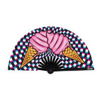 Ice Scream You Scream Blacklight Folding Fan