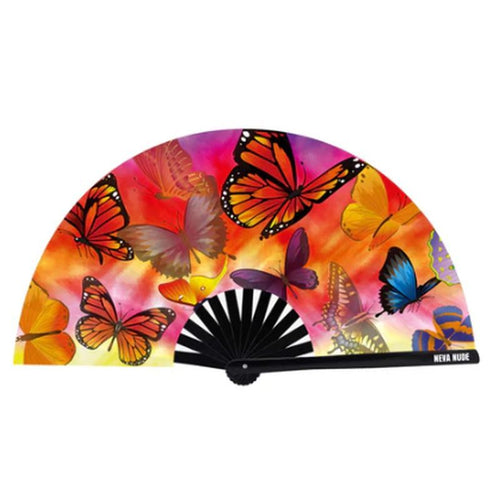 Butterfly Garden Blacklight Folding Fan - Hush Store Sydney 