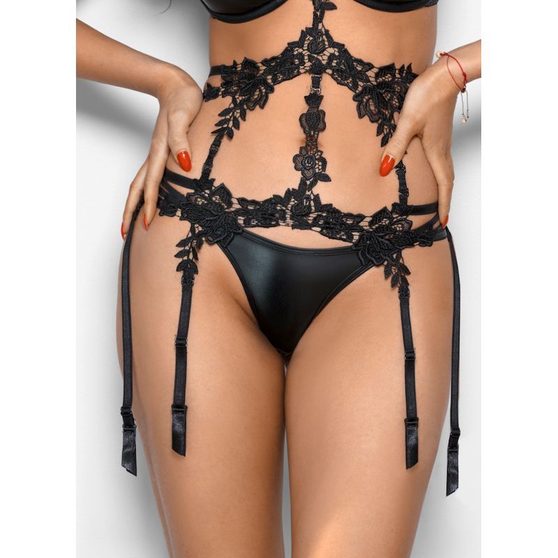 Stretch Wetlook Strappy G-String Black - Hush Store Sydney 