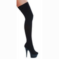 Stiletto Stretch Lycra Thigh High Boot Black 6in - Hush Store Sydney 