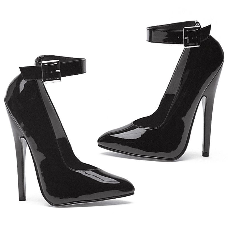 Fetish Pump w Ankle Strap Black 6in - Hush Store Sydney 