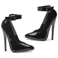 Fetish Pump w Ankle Strap Black 6in - Hush Store Sydney 