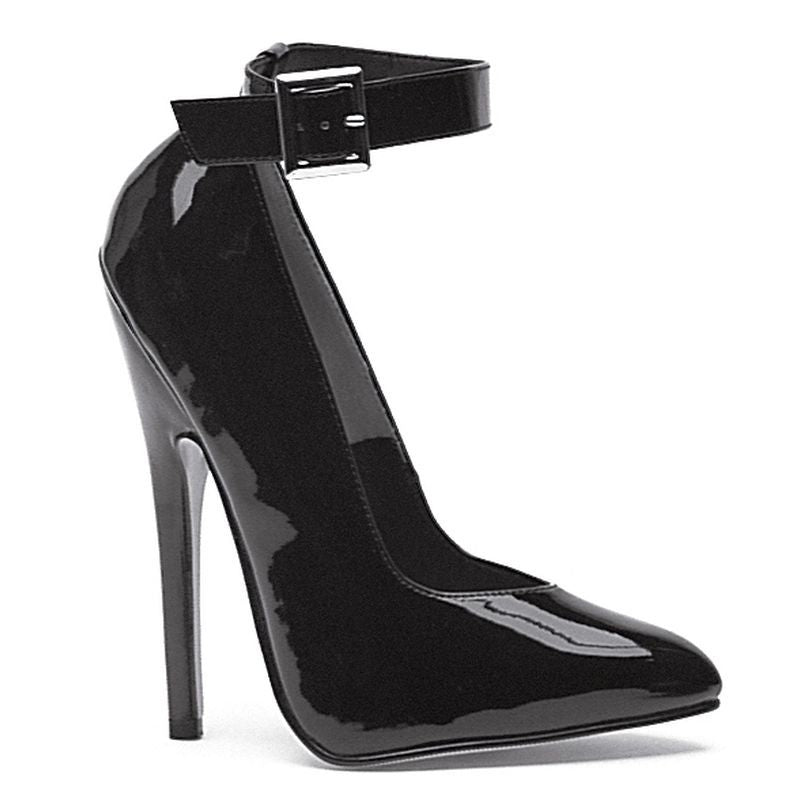 Fetish Pump w Ankle Strap Black 6in - Hush Store Sydney 