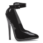 Fetish Pump w Ankle Strap Black 6in - Hush Store Sydney 