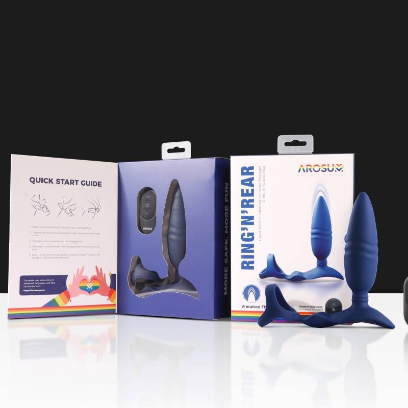 Ring'n'Rear Dual Thrusting Anal Probe with Cockring and Remote