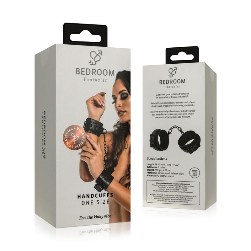 Faux Leather Handcuffs Black - Hush Store Sydney 