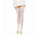 Dreamgirl Thigh High Sheer Lace Stockings White