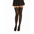 Dreamgirl Thigh High Sheer Lace Stockings Black - Hush Store Sydney 