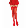 Dreamgirl Back Seam Sheer Thigh High Stockings Red - Hush Store Sydney 