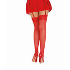 Dreamgirl Thigh High Fishnet Stockings Red