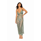 Dreamgirl Long Chemise w G-String Sage - Hush Store Sydney 
