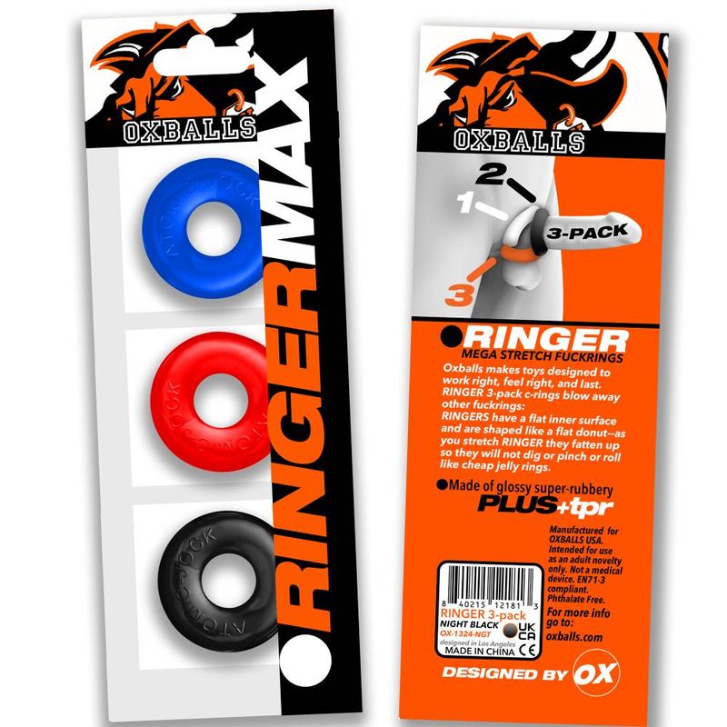 Ringer Max 3 Pc Multi Colour Cockring Set - Hush Store Sydney 