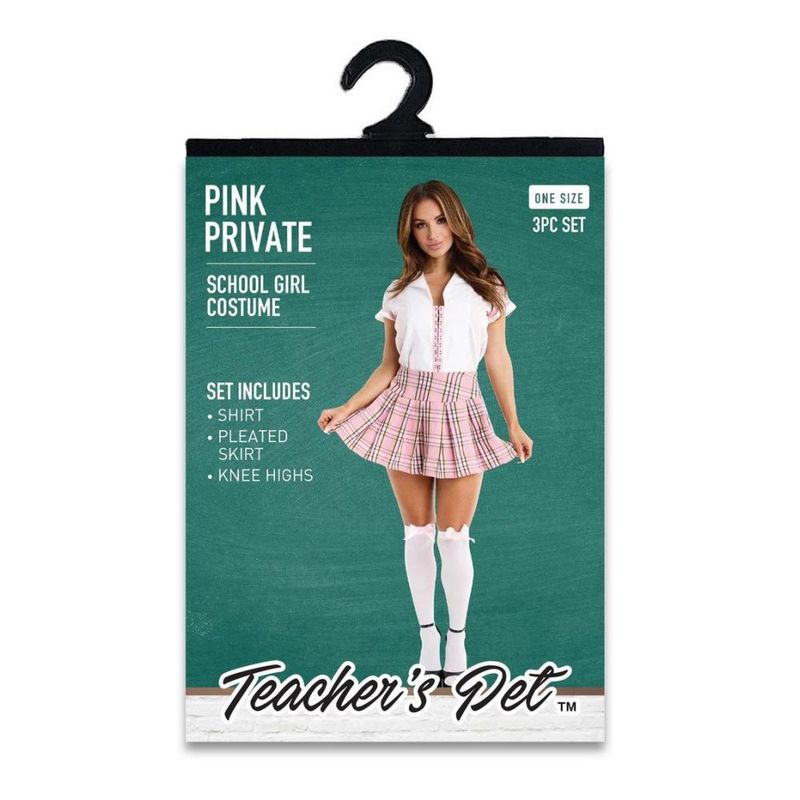 3 Pc Pink Private School Girl Costume