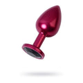 Red Metal Anal Plug w Black Crystal Medium - Hush Store Sydney 