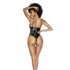 Wet Look Vinyl Bodysuit Black - Hush Store Sydney 