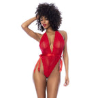 Red Lace Bodysuit with Side Ties - Hush Store Sydney 